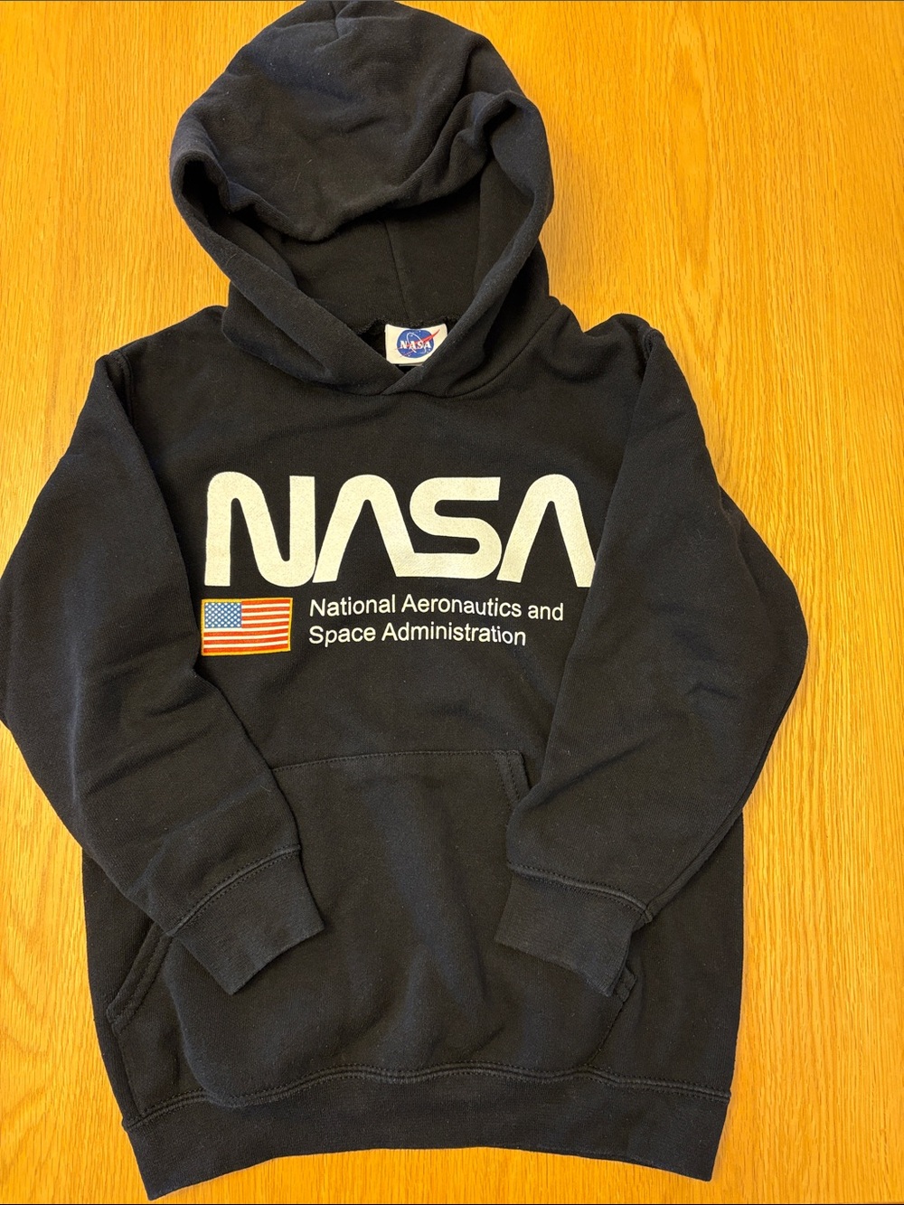 NASA Black Hoodie - size 7-8 years